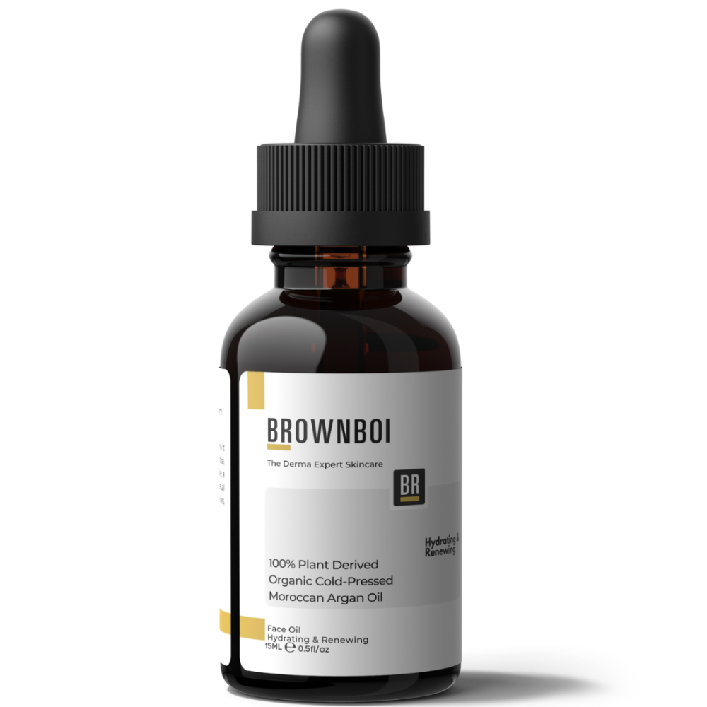 BrownBoi 100% Plant Derived Organic Moroccan Argan Oil, Face Oil Hydrating & Renewing