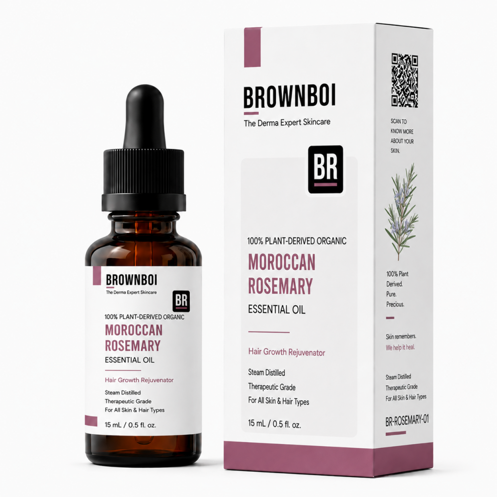 BrownBoi 100% Plant Derived Organic Moroccan Rosemary Essential Oil - Hair Growth Rejuvenator