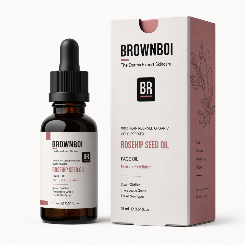 BrownBoi 100% Plant Derived Organic Cold-Pressed RoseHip Seed Oil, Face Oil Natural Exfoliator