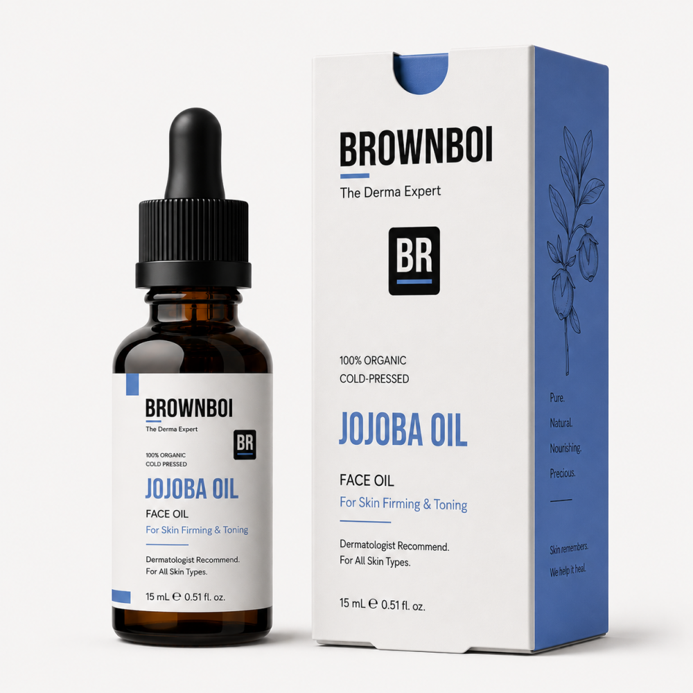 BrownBoi 100% Organic Cold Pressed Jojoba Oil, Face Oil For Skin Firming & Toning