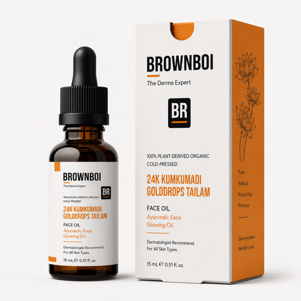 BrownBoi 24K Kumkumadi GoldDrops Tailam, Ayurvedic Face Glowing Oil